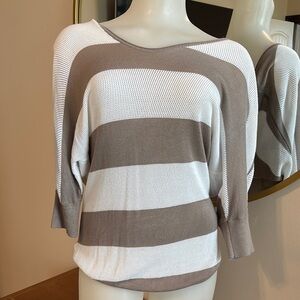 Express Vintage Striped White and Tan Sweater. Sz S Excellent condition.